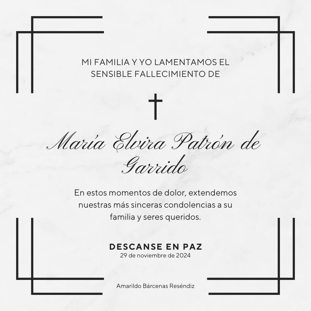 Expreso mi más sentido pésame al Ex Gobernador, Francisco Garrido; por tan lamentable pérdida y deseo pronta resignación. Descanse en paz 🕊️