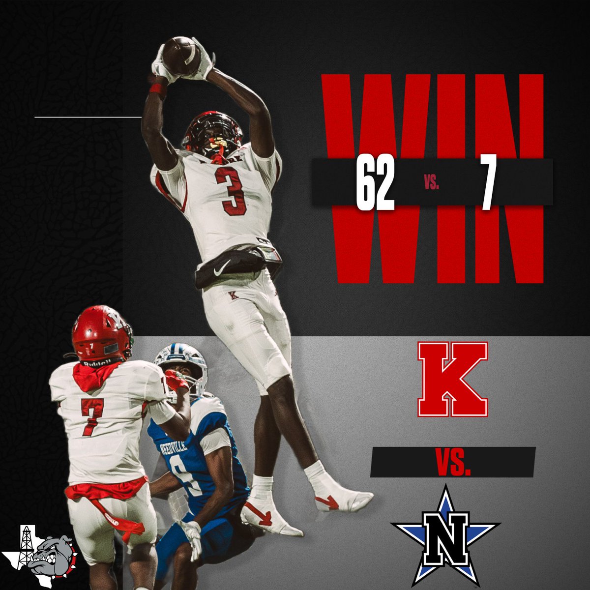 kilgore_fb's tweet photo. It's no secret! BIG TIME W FOR THE GOOD GUYS! Thank you to our fans for making the trip to Corsicana today! We appreciate you! Keep being loud and bringing the 🧃NEXT FRIDAY we take on the Chapel Hill Bulldogs in a DOD rematch for the regional title! #STATE #EAT #RespectTheK https://t.co/VaNwDfhm5l