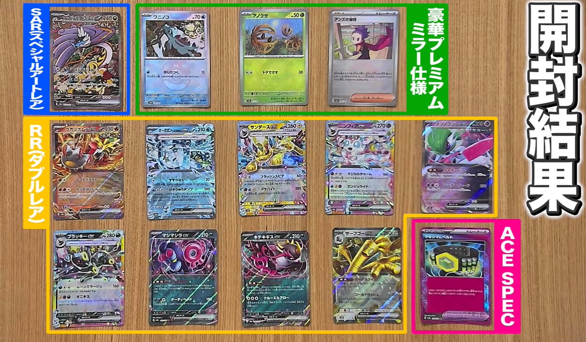 ポケカ公式のハイクラスパック「テラスタルフェスex」1BOX開封結果