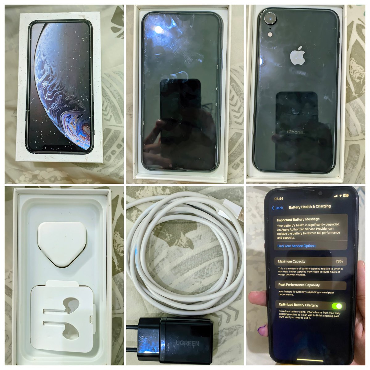 irfansofim's tweet photo. WTS Iphone XR 64 Ex Inter. IMEI aman all provider. Pemakaian wajar. Battery Health masih 78%. Dus aman. Minus no headset dan charger bawaan. Diganti dengan adaptor charger Ugreen (MFI Certified) + kabel data USB to Lightning. Dijual karena upgrade. 3,7 nego https://t.co/dVUzSfW48Z