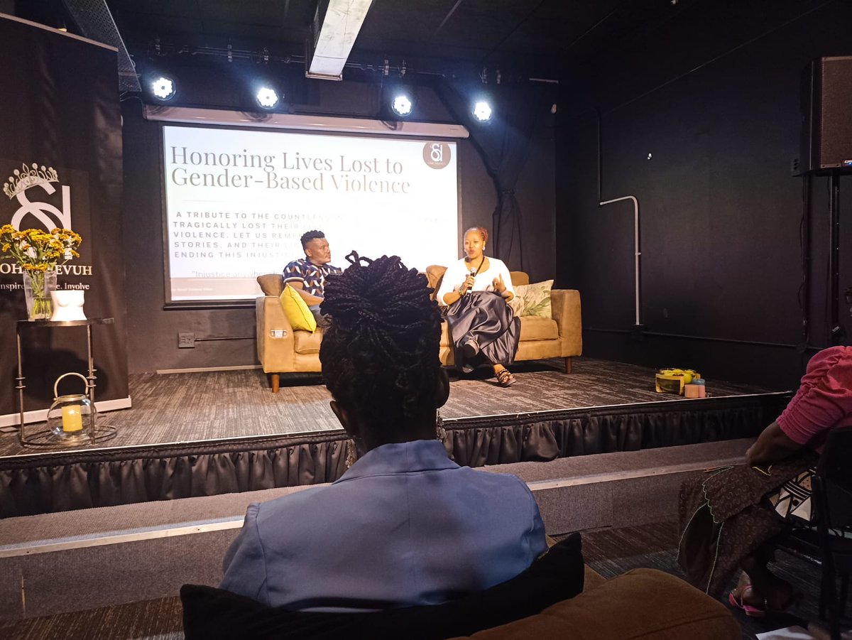 AA_SouthAfrica's tweet image. NOW: Honouring Lives Lost To GBV💐

Founder of Sohl Deevuh, Ms Lerato M,  kicked off the conversation by unpacking the intersection between mental health and GBV.

#16DaysOfActivism2024 
#16Conversations