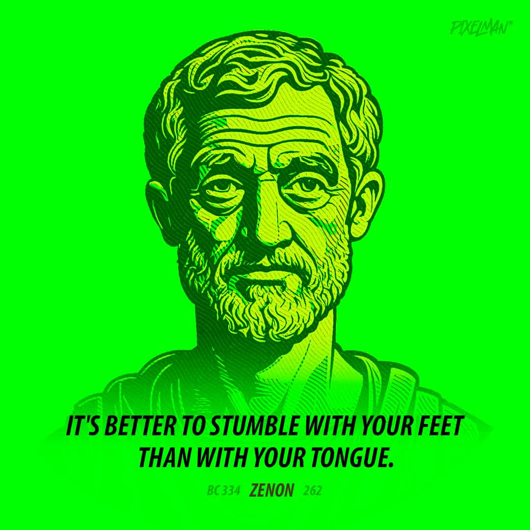 PIXELMAN_arts's tweet image. 🦶🏽versus 👅  “Es mejor tropezar con los pies que con la lengua.” #Zenon #cryptoart