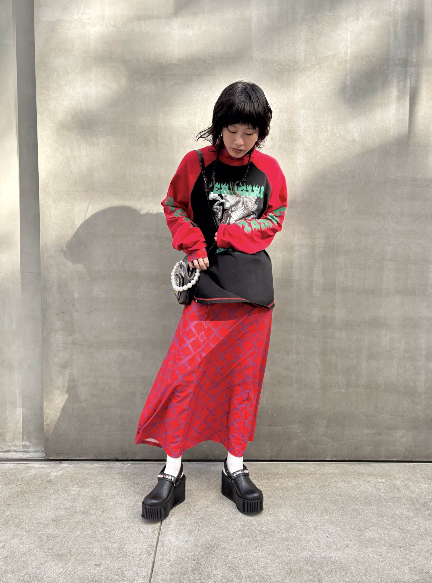 PAMEO POSE 実店舗限定ブラックチュールグリッタースカート