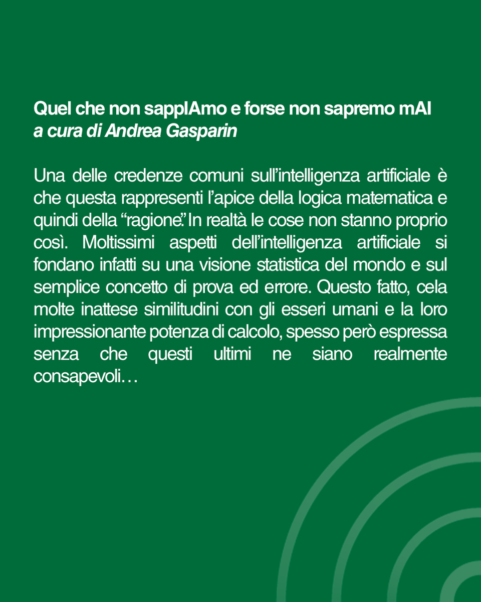 HTeatri's tweet photo. Arriva il terzo appuntamento degli AI Talks di AI Student Society in Hangar Teatri!

📆Lunedì 9 dicembre ore 20:30
🧠Ospiti della serata Andrea Gasparin e Gabriele Sarti.

👉🏻L'ingresso è a offerta libera. Prenota il tuo posto: https://t.co/CjcF64uGqg
#hangarteatri #eventitrieste https://t.co/aZMDtjw2Zy