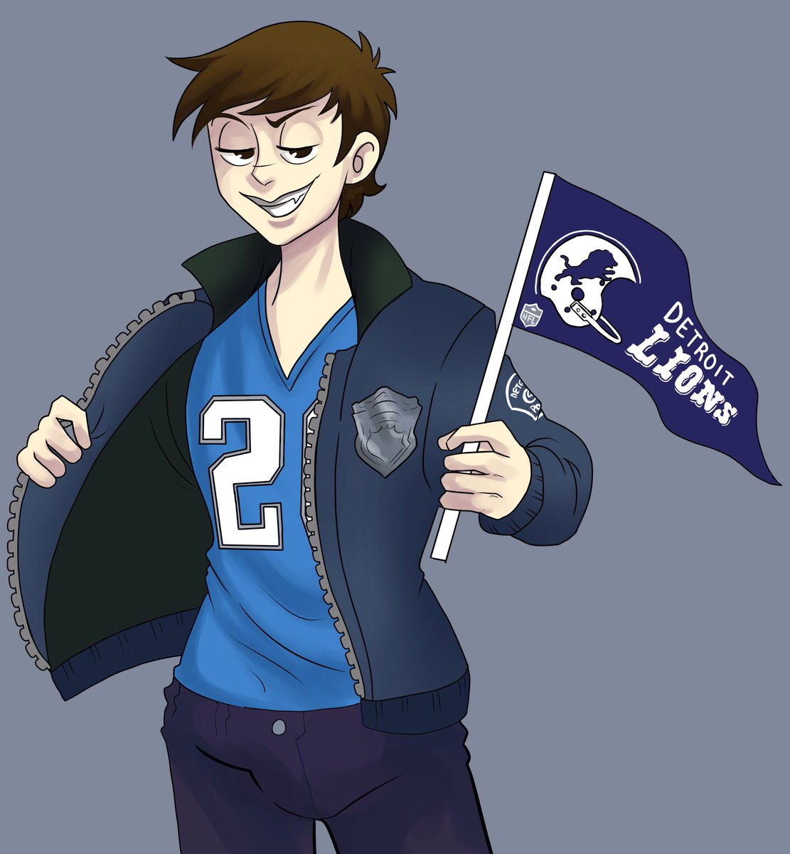 MothDetective's tweet photo. When Owens was still alive in the 90s his favorite sports team was the Detroit Lions.

Drawn by @myshakyqueen (warning some art is NSFW) https://t.co/9Mpa1Uh5rt
