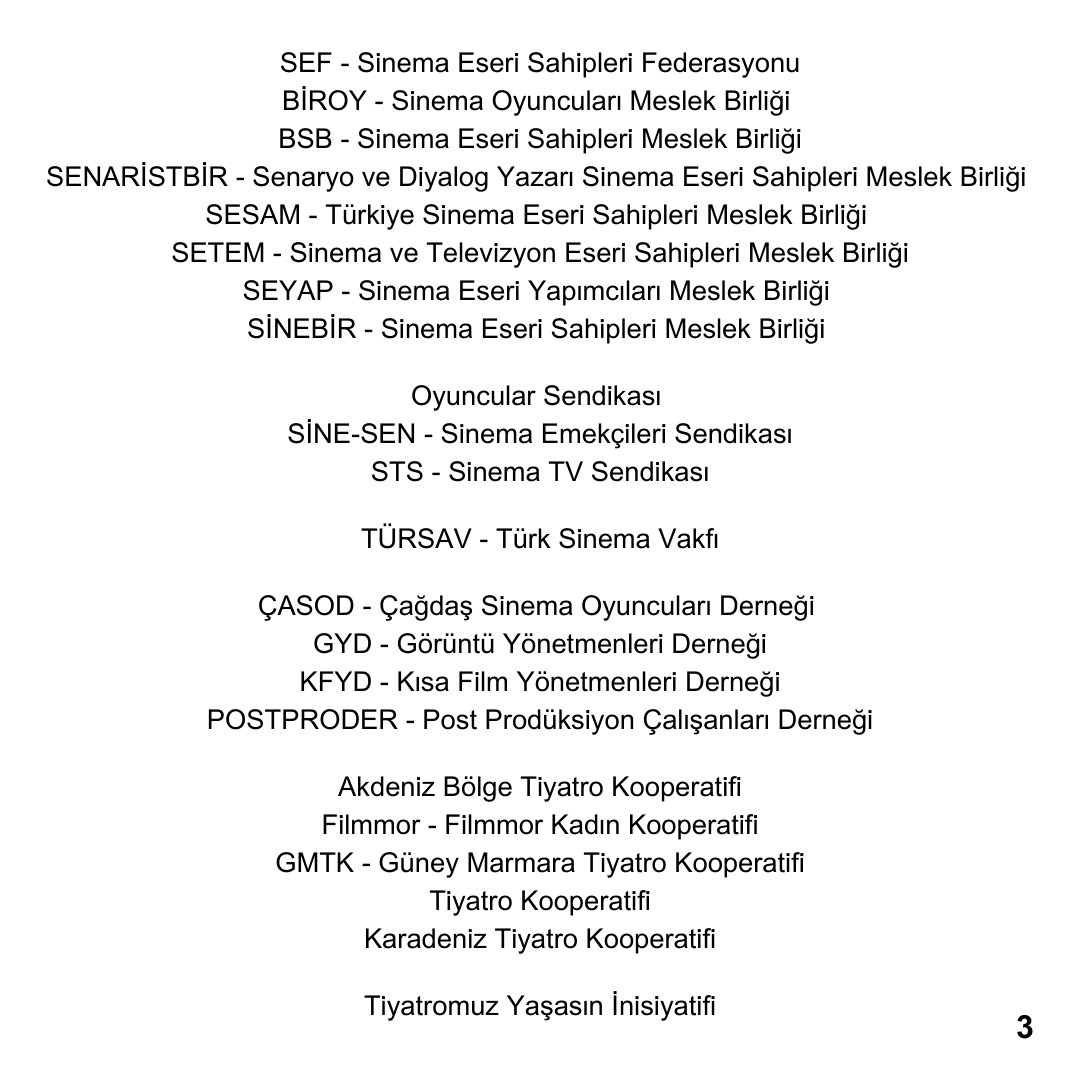 Sinema Oyuncuları Meslek Birliği BİROY tweet media