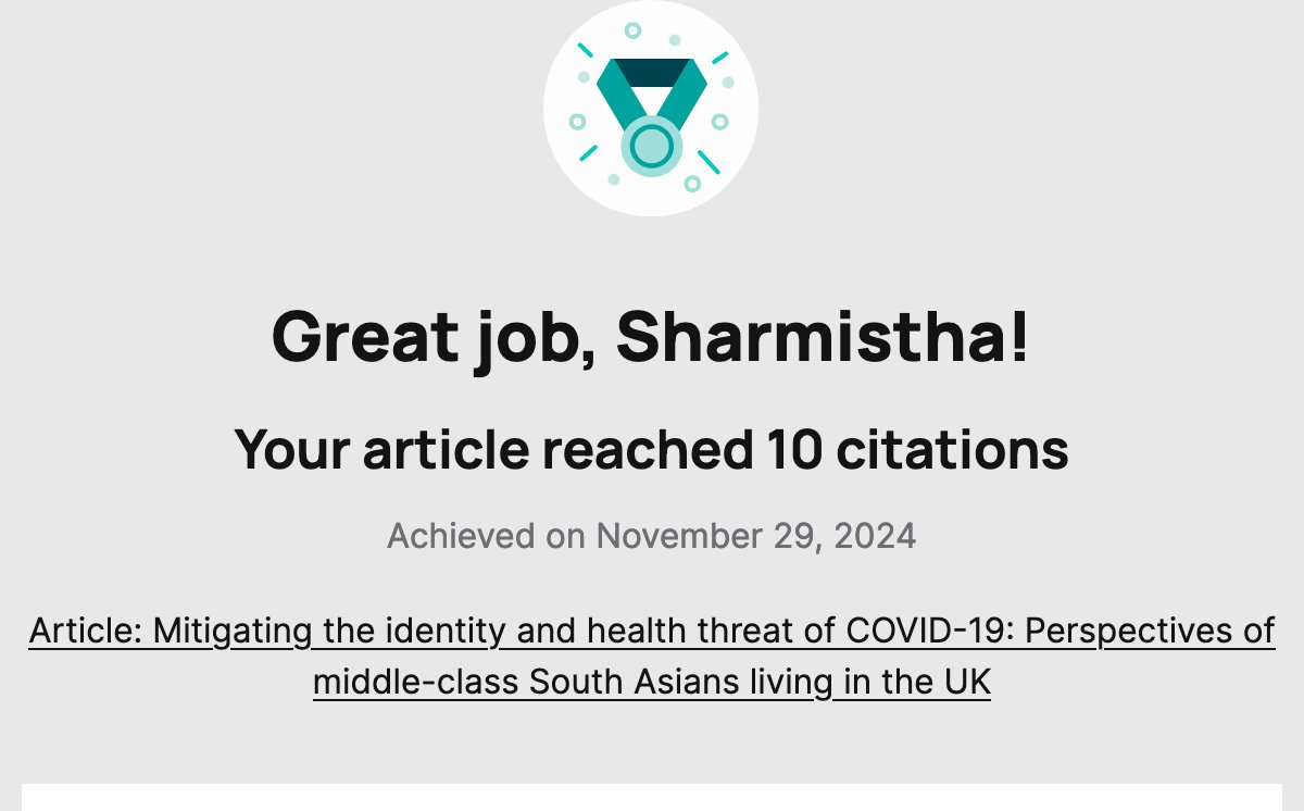 Our article on Covid-19 reached 10 citations :-) #JournalofhealthPsychology #SagePub 

…ls-sagepub-com.ezproxy.kingston.ac.uk/doi/10.1177/13…