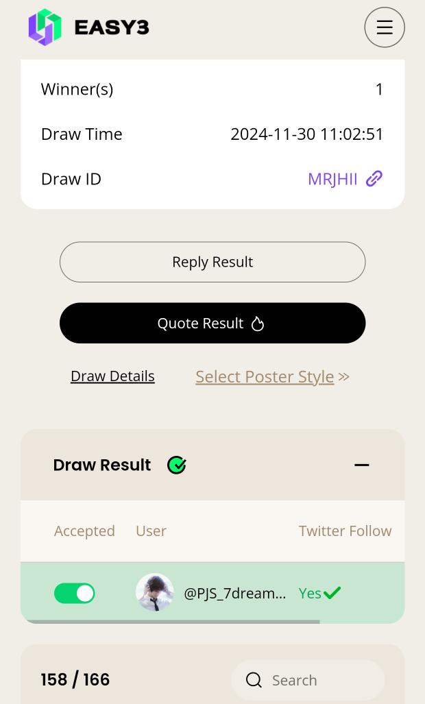 Raghavak0nSol's tweet photo. Winner 🏆 @PJS_7dreamies $2 💰

Congrats 🎉🎉 

Kindly DM @KalixPaid12 with winning tweet link 🤩

Draw ID - MRJHII https://t.co/Q2tlACARHw