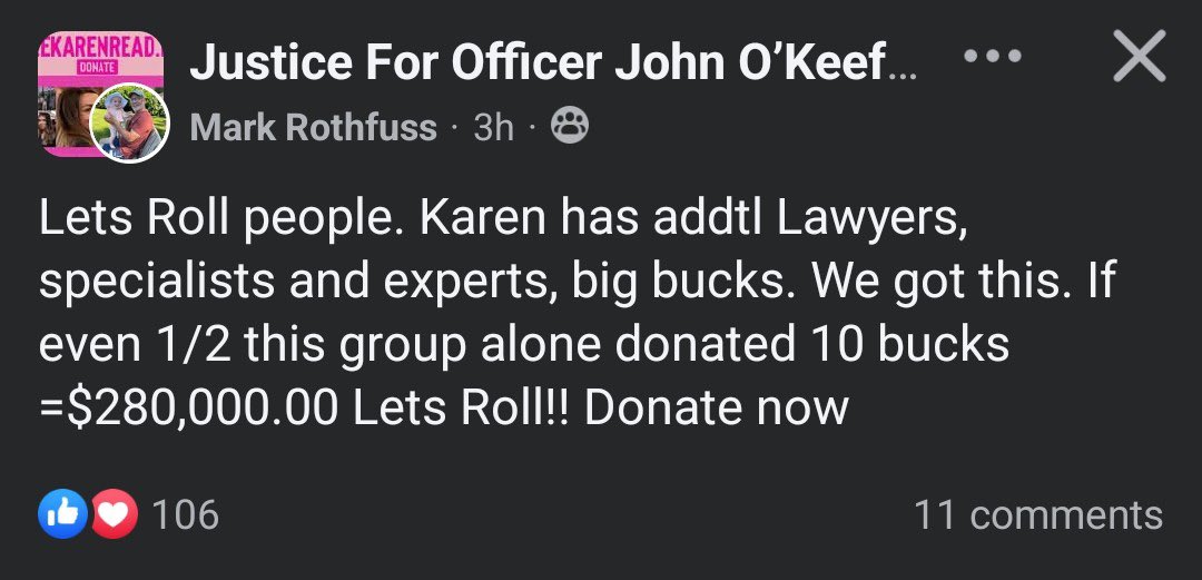 TurtleBoyLies's tweet photo. The greatest grift of all time #JusticeForJohnOkeefe #killerkaren #lockherup https://t.co/6il8NYDEMN