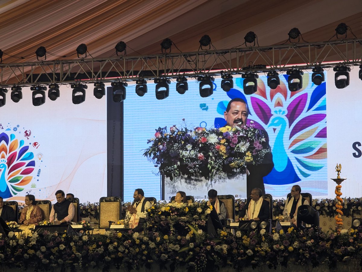Union Minister of Science and Technology <a href="/DrJitendraSingh/">Dr Jitendra Singh</a>'s Presidential address at 10th India International Science Festival 2024

<a href="/CMOfficeAssam/">Chief Minister Assam</a> <a href="/himantabiswa/">Himanta Biswa Sarma</a>, <a href="/PrinSciAdvGoI/">Principal Scientific Adviser, Govt. of India</a>, <a href="/DrVKSaraswat49/">Dr V K Saraswat</a>, <a href="/karandi65/">Abhay Karandikar</a>, <a href="/DrNKalaiselvi/">N Kalaiselvi</a>, <a href="/rajesh_gokhale/">Rajesh Gokhale</a>, <a href="/Ravi_MoES/">Ravi</a> &amp; others on stage
