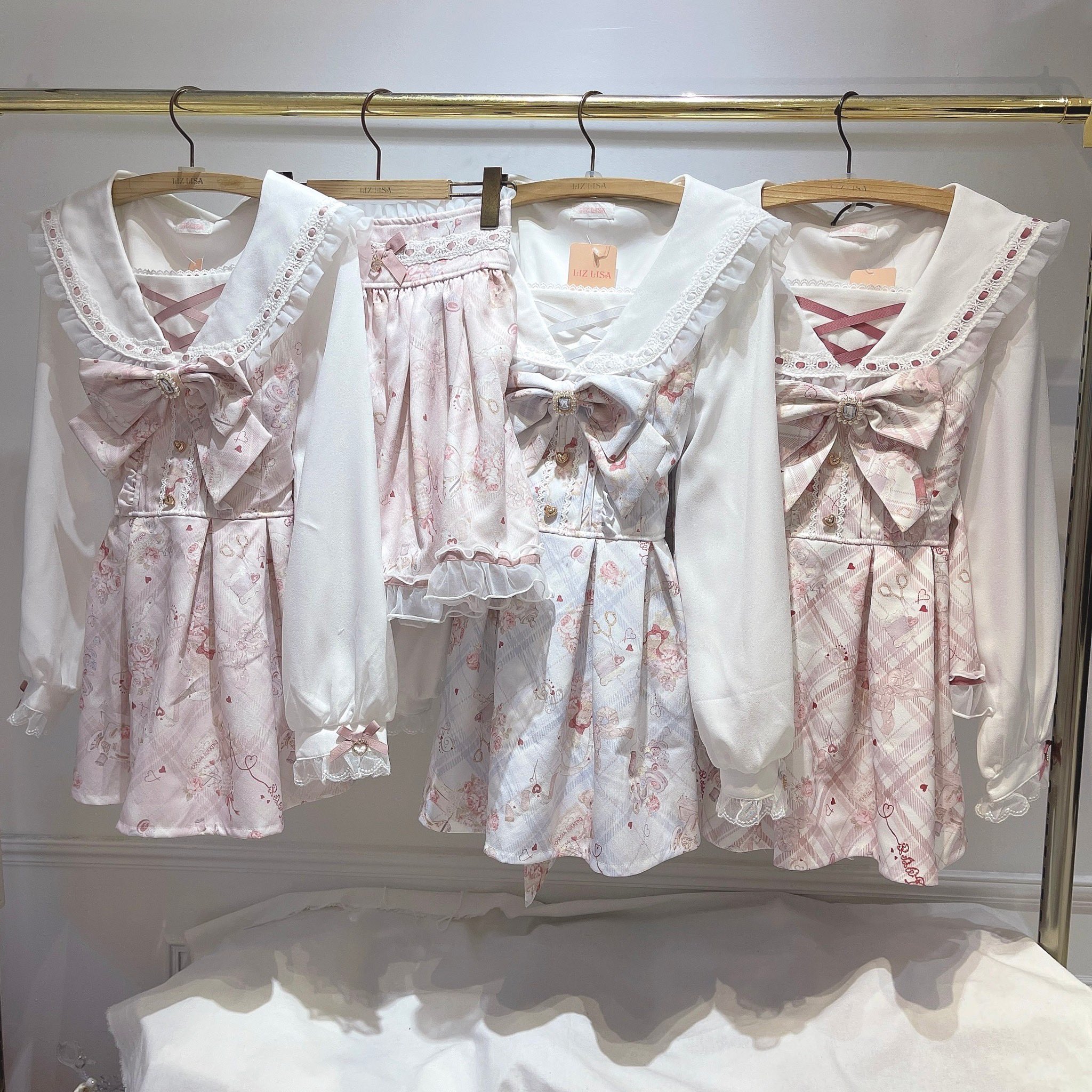 lizlisa Sewing Bear柄 セットアップ 長袖 ワンピース ｜ LIZ LISA