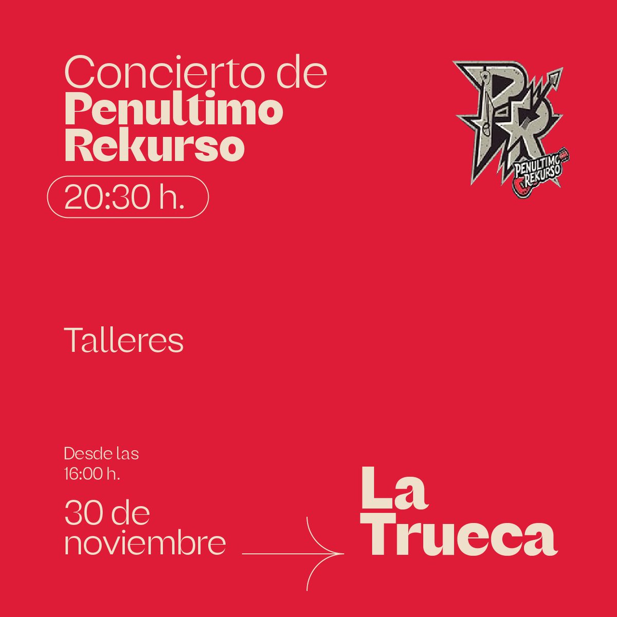 Os esperamos a todas en este día tan especial 
Concierto solidario con la asamblea de Villaverde por Palestina 
Con el pedazo de concierto de nuestro grupo residente
Penúltimo Recurso
🎼🎵🎶😎
