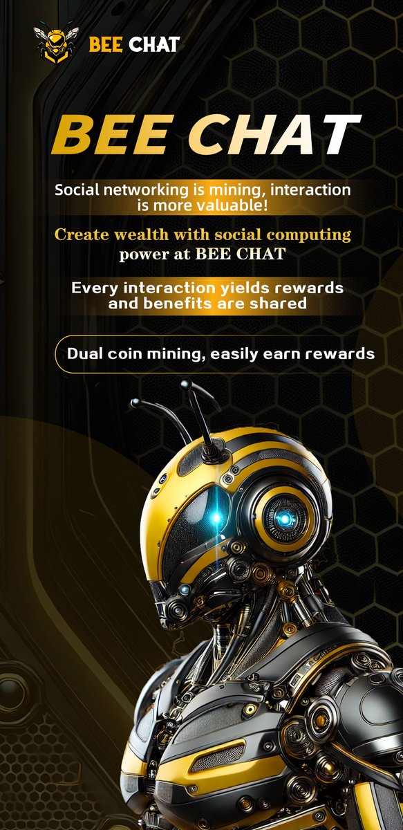 BeeChat_'s tweet image. 🚀💰 In Bee Chat, social interaction is mining! Use social computing power to create wealth, and every interaction will be rewarded! 💬🎉 Join us, start the dual-currency mining mode, and easily earn ETH and social coins! 🔥#BeeChat #SocialMining #DeFi #Blockchain #Cryptocurrency