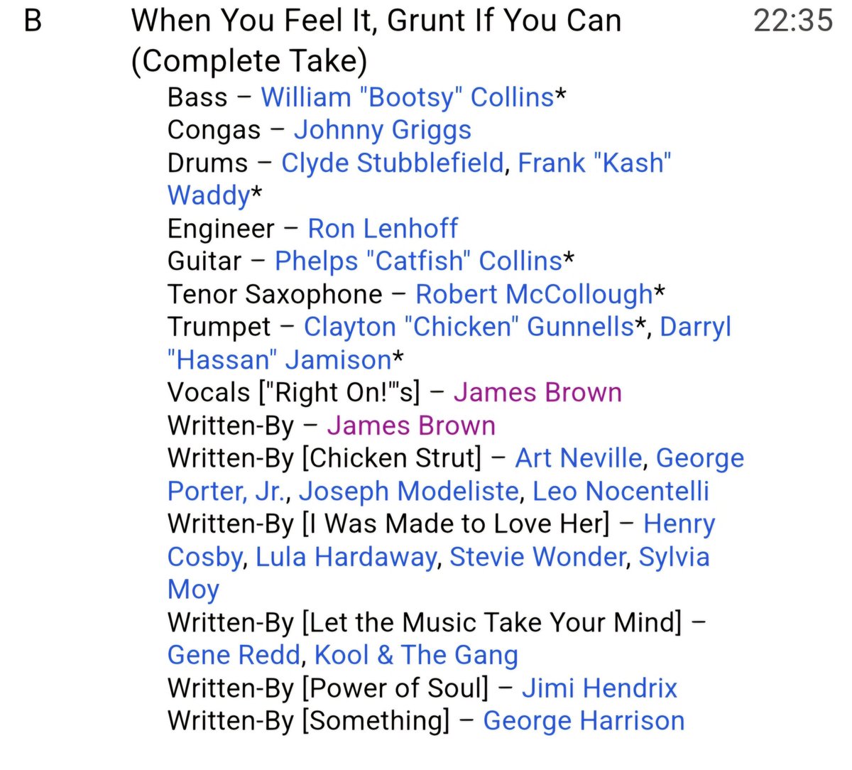 JarettCody's tweet photo. #JamesBrowNovember
30 : 1970
Terminons avec cette jam en forme de medley longtemps resté inédite et déterrée à l'occasion d un RDS
The JB's : When you feel it grunt if you can
https://t.co/3hv4qECIgW https://t.co/MJYhGEU3AC