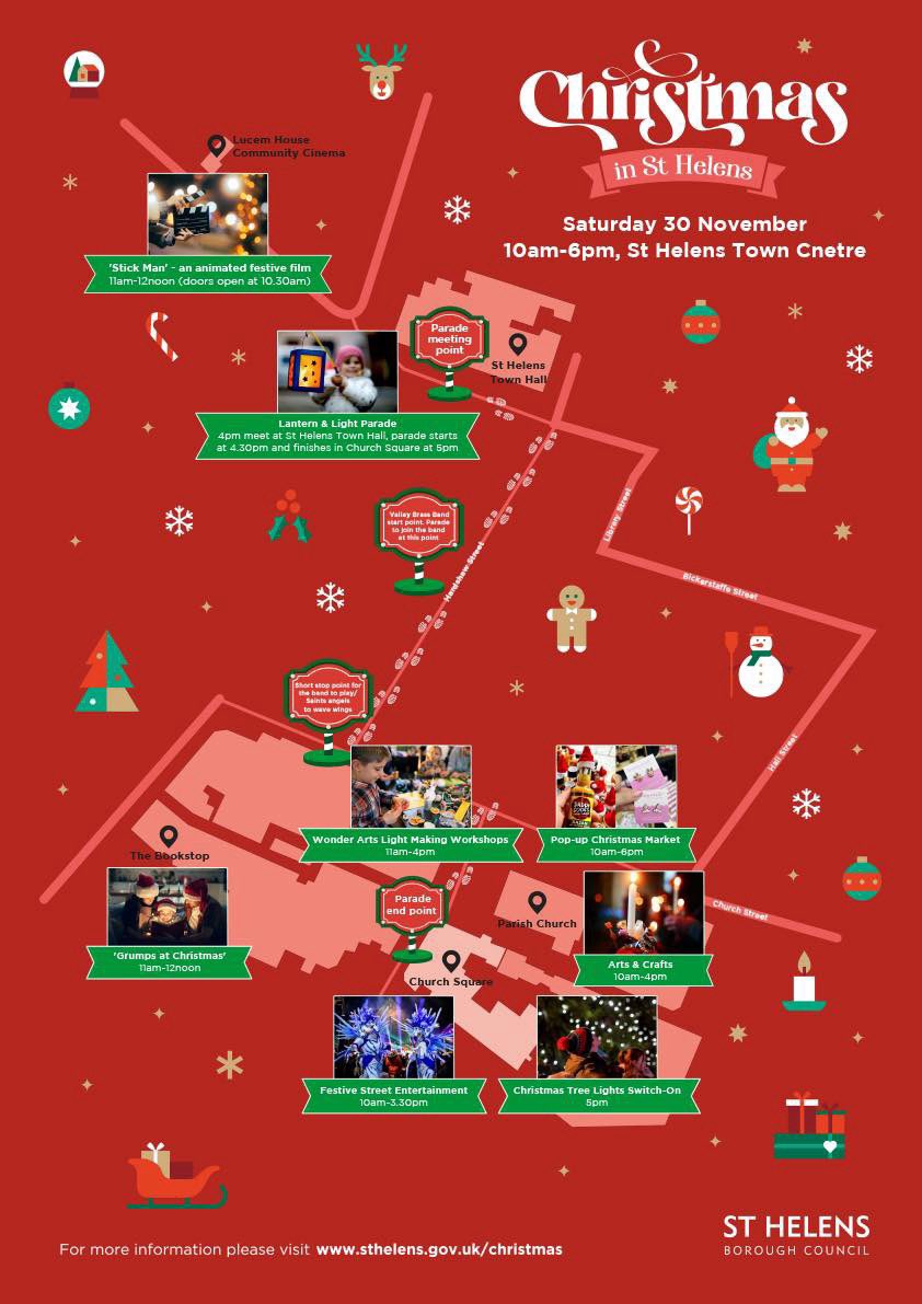 Whats On in StHelens (@whatsonsthelens) on Twitter photo Join us TODAY from 10am - 6pm for a whole host of festive favourites, including:
🛍️ Pop-up Christmas market
⛄️ Festive street entertainment
🎨 Lantern making
🕯️ <a href="/wbhospice/">Willowbrook Hospice</a> Light Parade
🎄 Christmas Tree Lights Switch-on & MORE! #StHelens
Visit: sthelens.gov.uk/Christmas Join us TODAY from 10am - 6pm for a whole host of festive favourites, including:
🛍️ Pop-up Christmas market
⛄️ Festive street entertainment
🎨 Lantern making
🕯️ <a href="/wbhospice/">Willowbrook Hospice</a> Light Parade
🎄 Christmas Tree Lights Switch-on & MORE! #StHelens
Visit: sthelens.gov.uk/Christmas