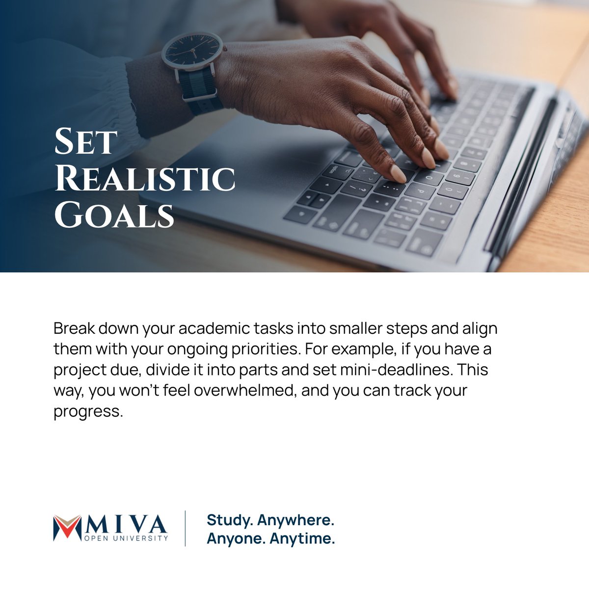 mivauniversity's tweet photo. It is possible to have other commitments while studying at Miva, and we’re here to help you make it happen! 

Swipe through for tips on creating a schedule that works, setting goals, and finding time for self-care. 

With the right approach, you can stay on top of it all. 🚀📚 https://t.co/NPR6SWMuFh