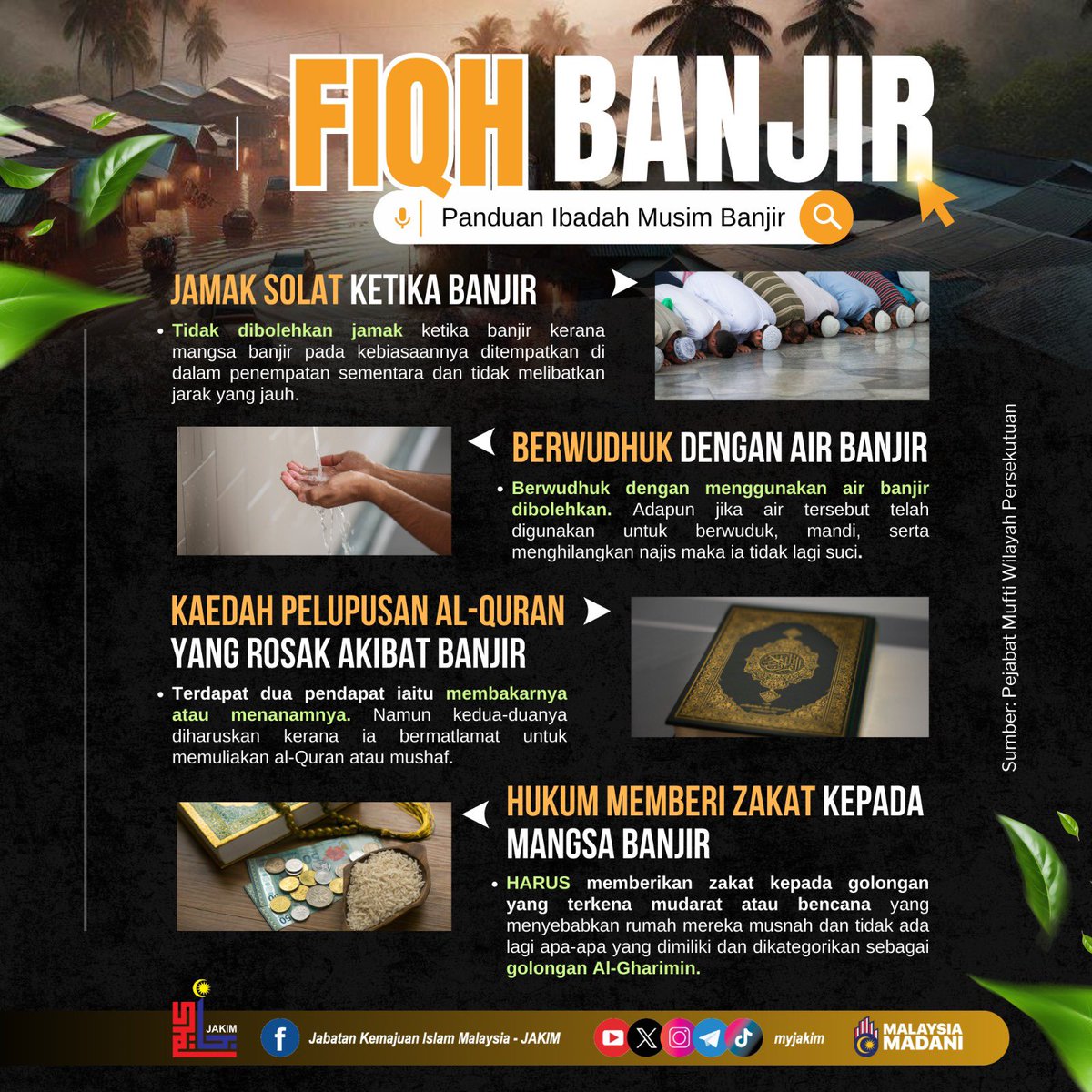 Fiqh Banjir: Panduan Ibadah Musim Banjir

Dalam menghadapi musim banjir, berikut adalah panduan ringkas untuk kekal beribadah dengan cara yang betul