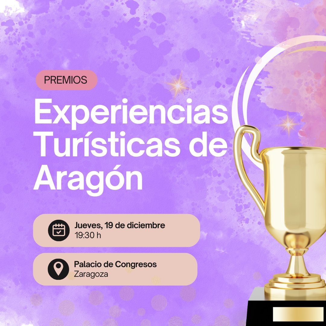🌟✨ Gala de Experiencias Turísticas de Aragón 2024 ✨🌟

📅 19 de diciembre
📍 Palacio de Congresos de Zaragoza

📣 ¡No te lo pierdas! Sigue nuestras redes para conocer más detalles y acompáñanos en esta noche inolvidable. 🌠

Conoce a las finalistas:
experiencias.turismodearagon.com/experiencias-f…