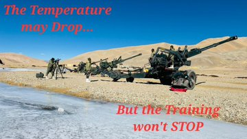 VisionLadakh's tweet photo. Training in Extreme Weather & Altitude Gunners of #ForeverInOperationsDivision undergoing training under sub-zero temperature at altitude of 15000 ft to keep themselves operationally ready. The challenging conditions are no deterent to the high spirit of "TOP GUN" Gunners. https://t.co/K0Enkn76o5
