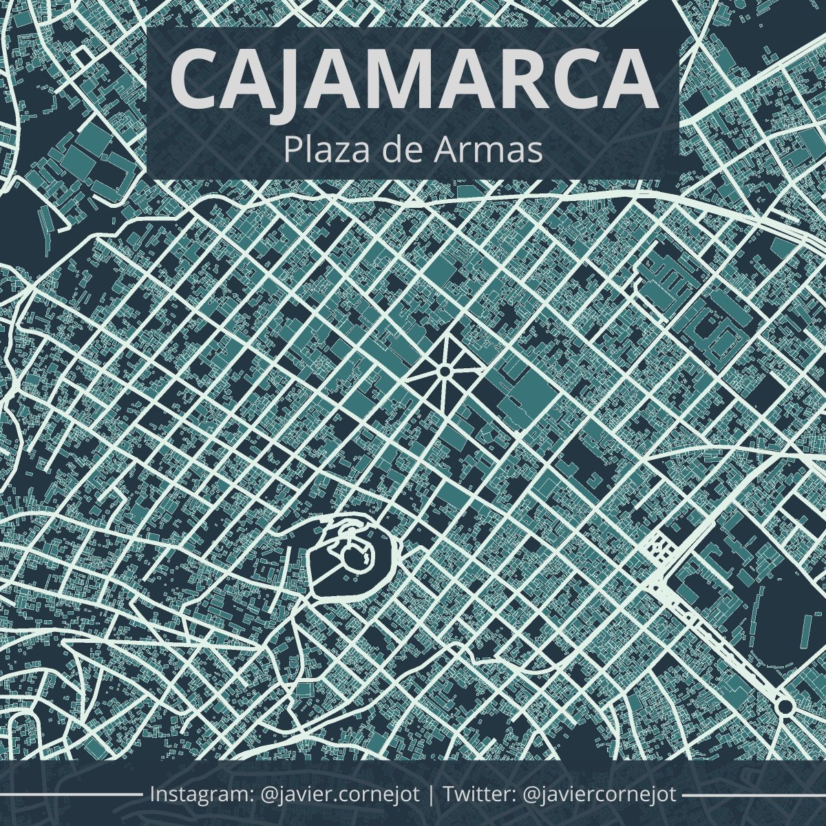 #30DayMapChallenge | Día 29 | Overture.
El centro de Cajamarca con datos de edificios de Overture Maps.