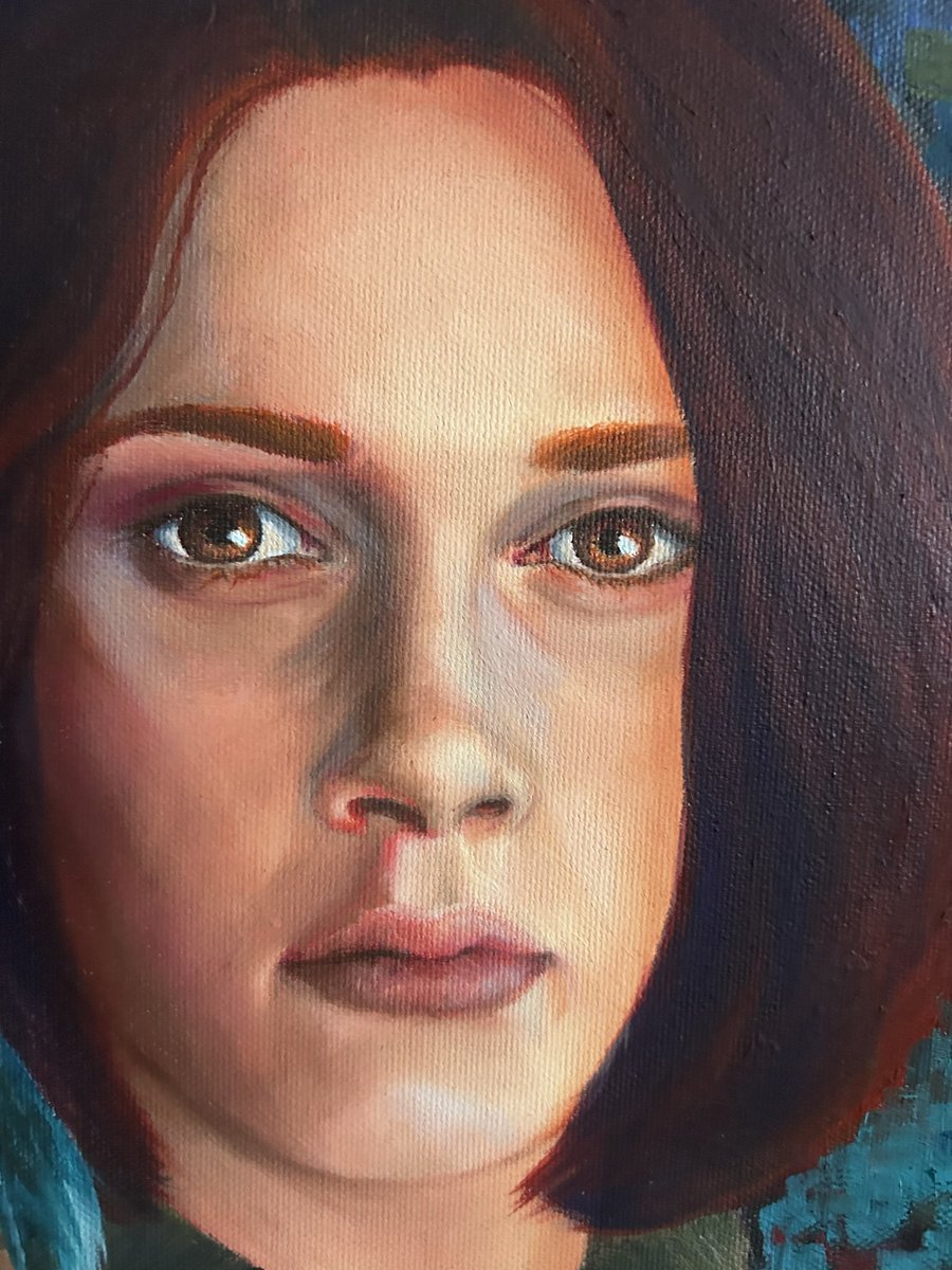NijerYncl's tweet photo. What's wrong with this girl? Why is she looking into my eyes like that? Oilpainting on canvas #oilpainting #art #portraitart #womanartist #woman #artnews #painting #sanat #kadın #universe #ArtLovers #artcollector #night #artgallery #artstyle #ArtOfTheDay #ArtistOnTwitter #star https://t.co/NAiZwItHiA