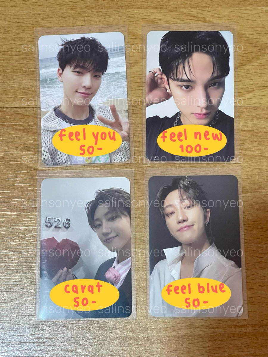 salinsonyeo's tweet photo. 🌻 ꒰ ขาย wts พร้อมส่ง ꒱

โฟโต้การ์ด / photocards
spill the feels

feel you : dino ดีโน่ 🦦 50
feel new : mingyu มินกยู 🐶 100
feel blue : the8 ดิเอท 🐸 50
carat ver : the8 ดิเอท 🐸 50

💌 ส่ง ลทบ. 30 / ems 50

📍 การ์ดเป็นกระดาษ อาจมีรอยขีดข่วนจากการเสียดสี ดูรูปเพิ่มเติม dm ได้ค่ะ 🙇🏻‍♀️

#ตลาดนัดสวนแครอท 
#ตลาดนัดseventeen
