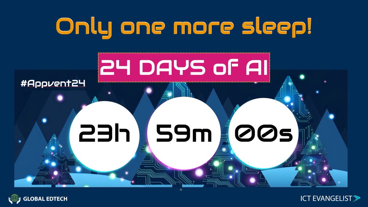 Starting tomorrow, the #24DaysOfAi and #EdTech #Appvent calendar is celebrating its 7th birthday!! Join us daily for the calendar reveals with essential tools for your consideration. Who will make it on this year? #AiInEdu #AiInEducation #AppventCalendar #Appvent24