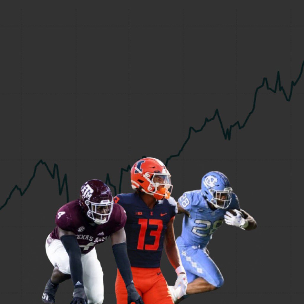 InsidersSW's tweet image. Our players of the week to watch. 
Pat Bryant Illinois 📈
Omarion Hampton North Carolina 📈
Shermar Stewart Jr. Texas A&amp;amp;M 📈