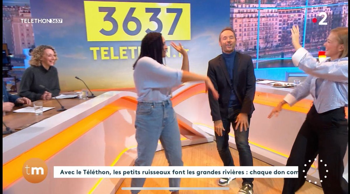 🟡 #Telematin2024 

Ambiance joyeuse et festive dans l’édition spéciale de <a href="/telematin/">Telematin</a> présentée par <a href="/mlauque/">Maya Lauqué</a> et <a href="/DamienThevenot/">♑️ Damien Thévenot ♐️</a> 

Chorégraphies créatives à chaque hausse du compteur 

Faîtes un don au 3637 ou sur telethon.fr 💛

<a href="/Francetele/">France Télévisions</a> <a href="/Telethon_France/">AFM-Téléthon</a>