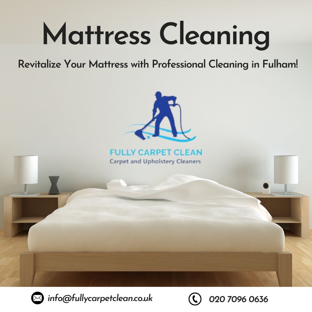 FullyCarpetClea's tweet photo. Say goodbye to dust, allergens, and stains! Our expert mattress cleaning services in Fulham use deep-cleaning technology to leave your mattress fresh, sanitized, and ready for a great night's sleep. Breathe easy and sleep better! https://t.co/yUCyjX6Lv1

#MattressCleaning https://t.co/QKnZE3NAr1