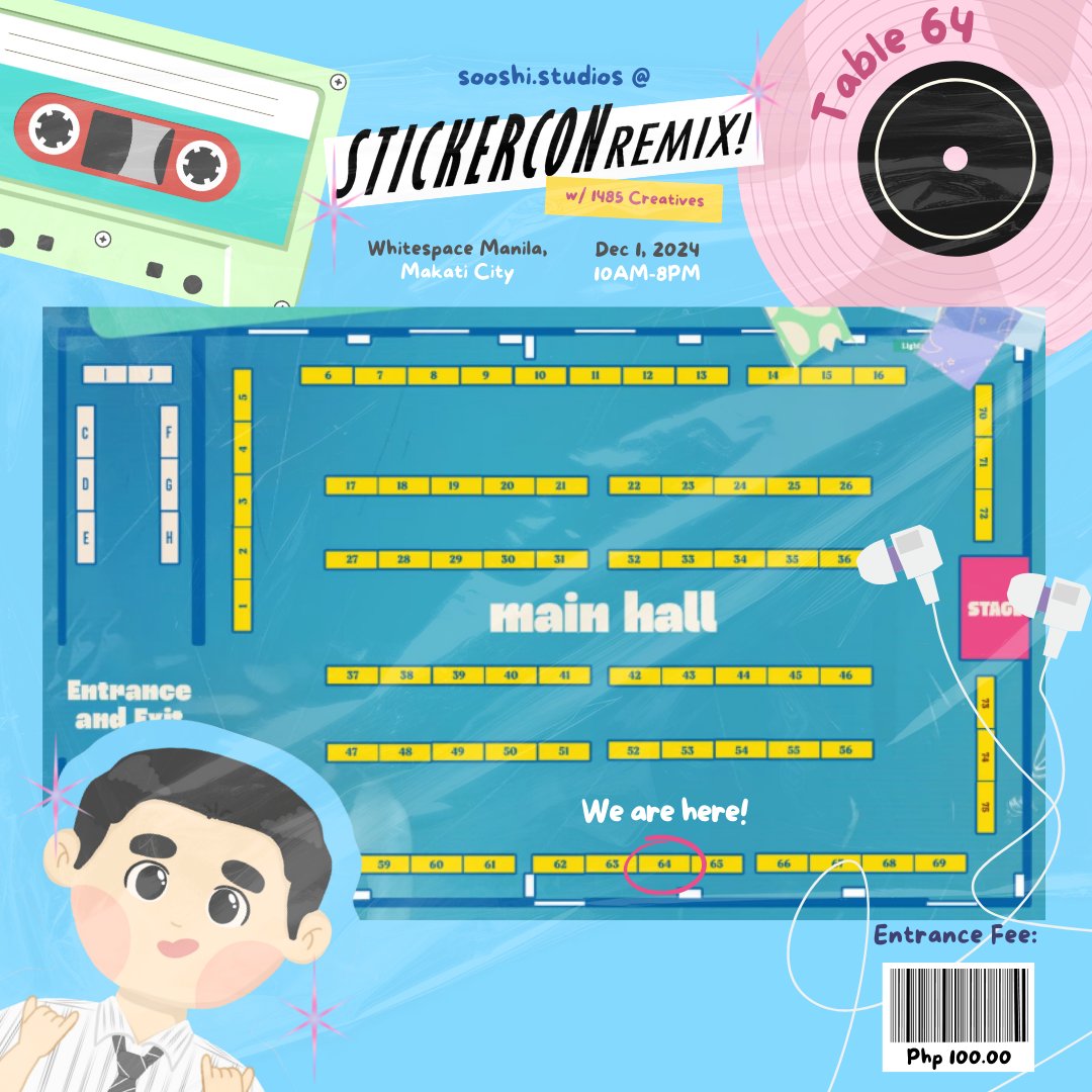 sooshistudios's tweet photo. 🖇️✩ ₊˚🎧⊹♡ 𝙨𝙤𝙤𝙨𝙝𝙞.𝙨𝙩𝙪𝙙𝙞𝙤𝙨 @ 𝙨𝙩𝙞𝙘𝙠𝙚𝙧𝙘𝙤𝙣 𝙧𝙚𝙢𝙞𝙭 ₊˚🖇️✩ ₊˚🎧⊹♡

when music meets art 🎧🎶 catch us at @stickerconmnl remix! 

#stickerconmnl #stickerconremix https://t.co/qJNubod90q