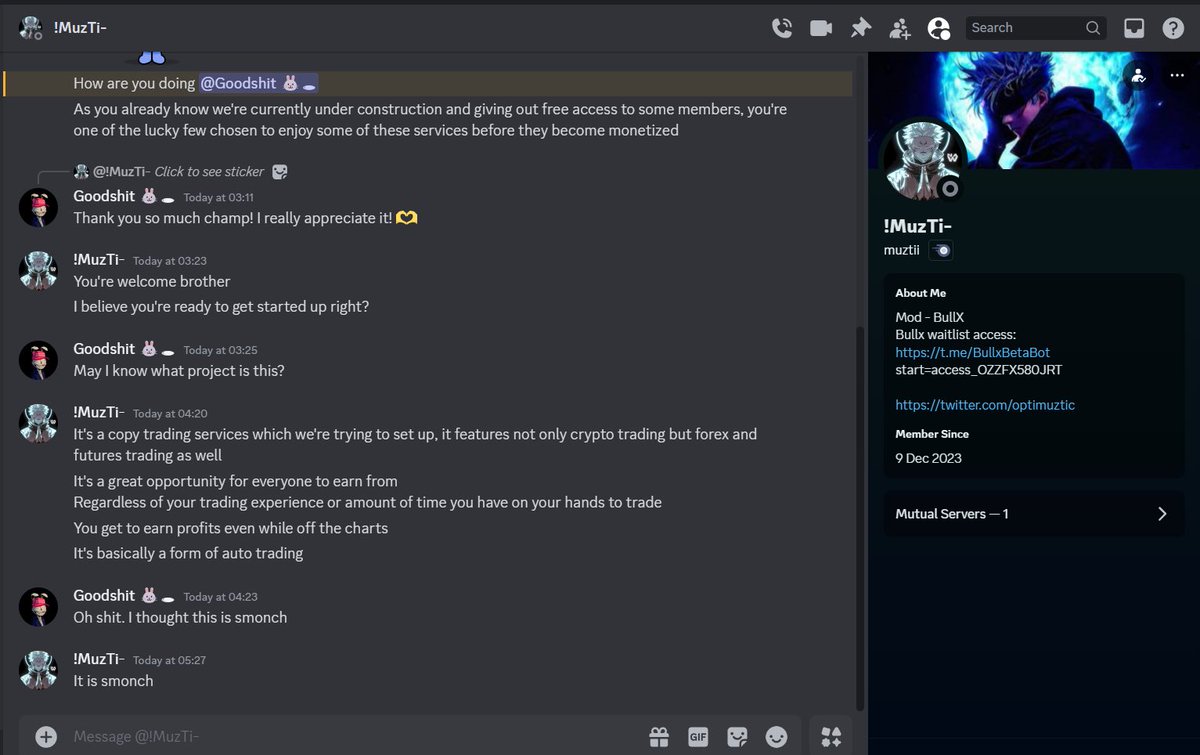 PSA:

There are scammers now going around and dm-ing people who have been interested to join SMONCH.

Please know that only the official <a href="/smonch_io/">smonch.io</a> account and <a href="/HalibutCrypto/">Halibut</a> are the ones that will send you invites to the server.

DMs from anyone else are to be considered scams.