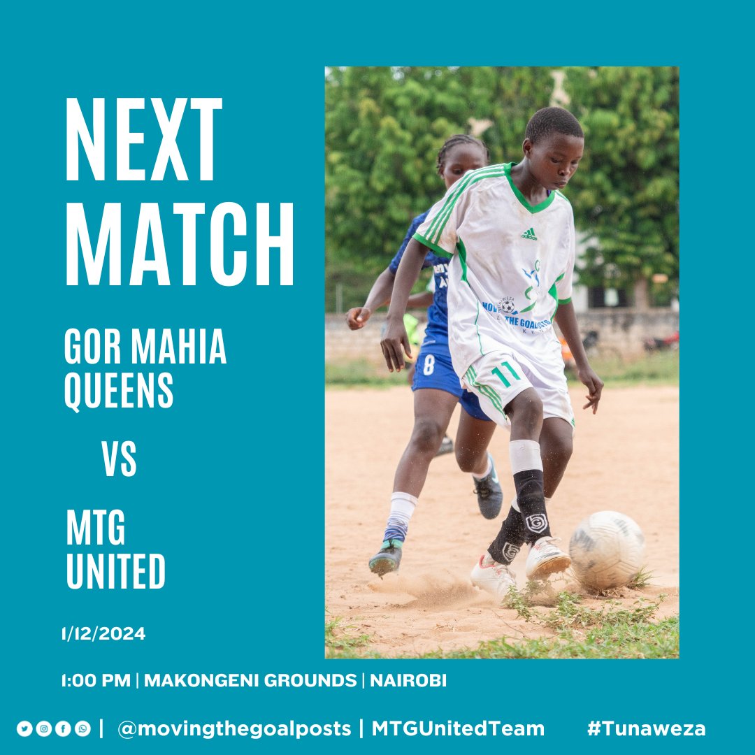 Next Match: Gor Mahia Queens 🆚 MTG United
1st December 2024, 1:00 PM, Makongeni Grounds, Nrb. To keep supporting MTG United to stay in the game!
Donate via: GivenGain: givengain.com/campaign/step-…
or MPESA:
Paybill No. 001416
Acc: MTG United

Thank you!!
#Tunaweza