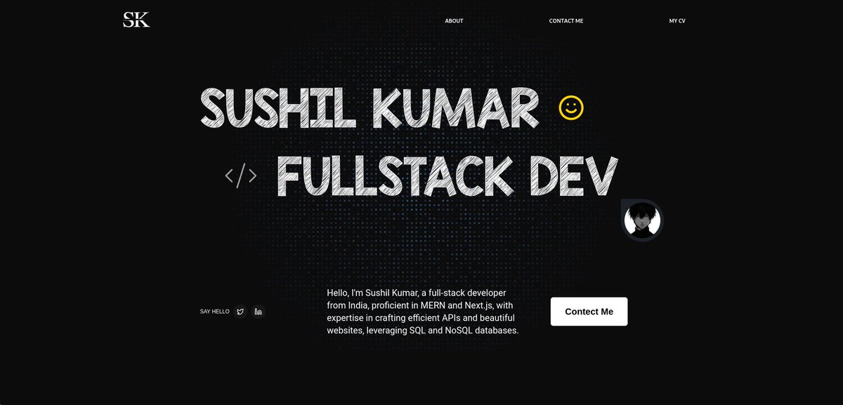 sachu0dev's tweet photo. Hey everyone! Just launched my portfolio website 🎉 It’s got my projects, skills, and all that good stuff. Take a look and let me know what you think! [https://t.co/9QHj9IMfQ7] 😄 #Portfolio #WebDev https://t.co/a5w23s38di