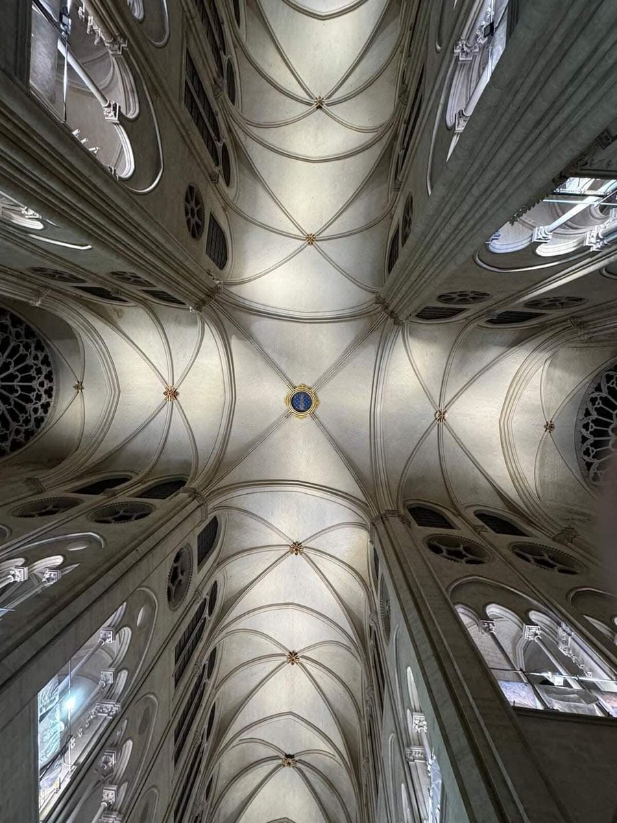 Vue des voûtes de la cathédrale Notre Dame de Paris