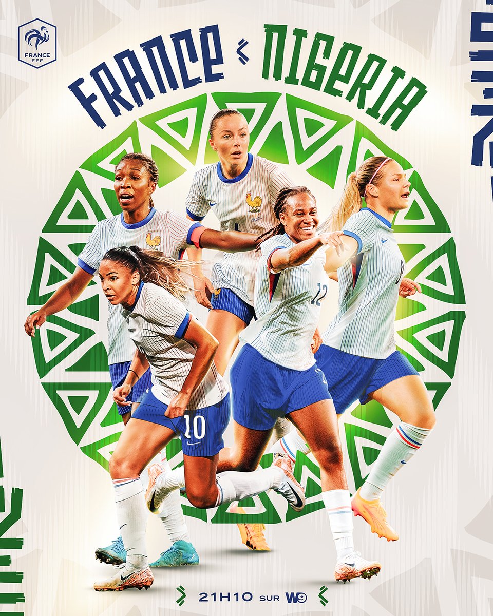 equipedefranceF's tweet photo. 𝗝𝗢𝗨𝗥 𝗗𝗘 𝗠𝗔𝗧𝗖𝗛 🇫🇷⚔️🇳🇬
Nos Bleues affrontent le 𝘕𝘐𝘎𝘌𝘙𝘐𝘈 ce soir à Angers 🏟️
⌚️ Coup d'envoi à 21h10
📺 @W9
#FRANIG | #FiersdetreBleues https://t.co/A1l6FTcwBV