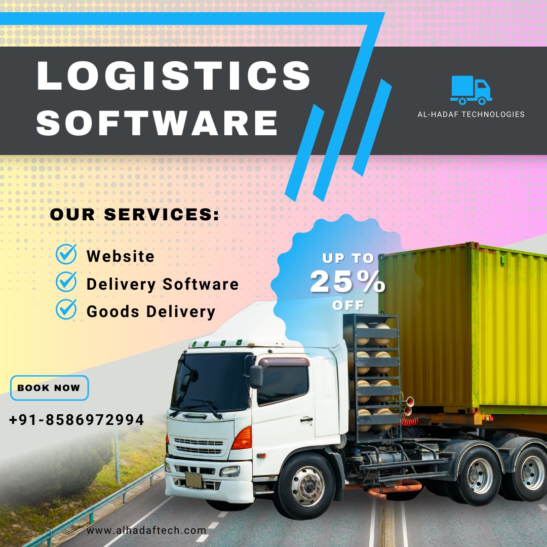 ALHADAFTECHNOL1's tweet image. Your Logistics with Our Smart Software

-Order Management
-Real-Time Tracking
-Secure Payments
-Mobile App Access
-Custom Analytics

+91-8586972994
alhadaftech.com
info@alhadaftech.com
#LogisticsSoftware #SupplyChain #FleetManagement #DigitalSolutions #AlHadafTechnologies