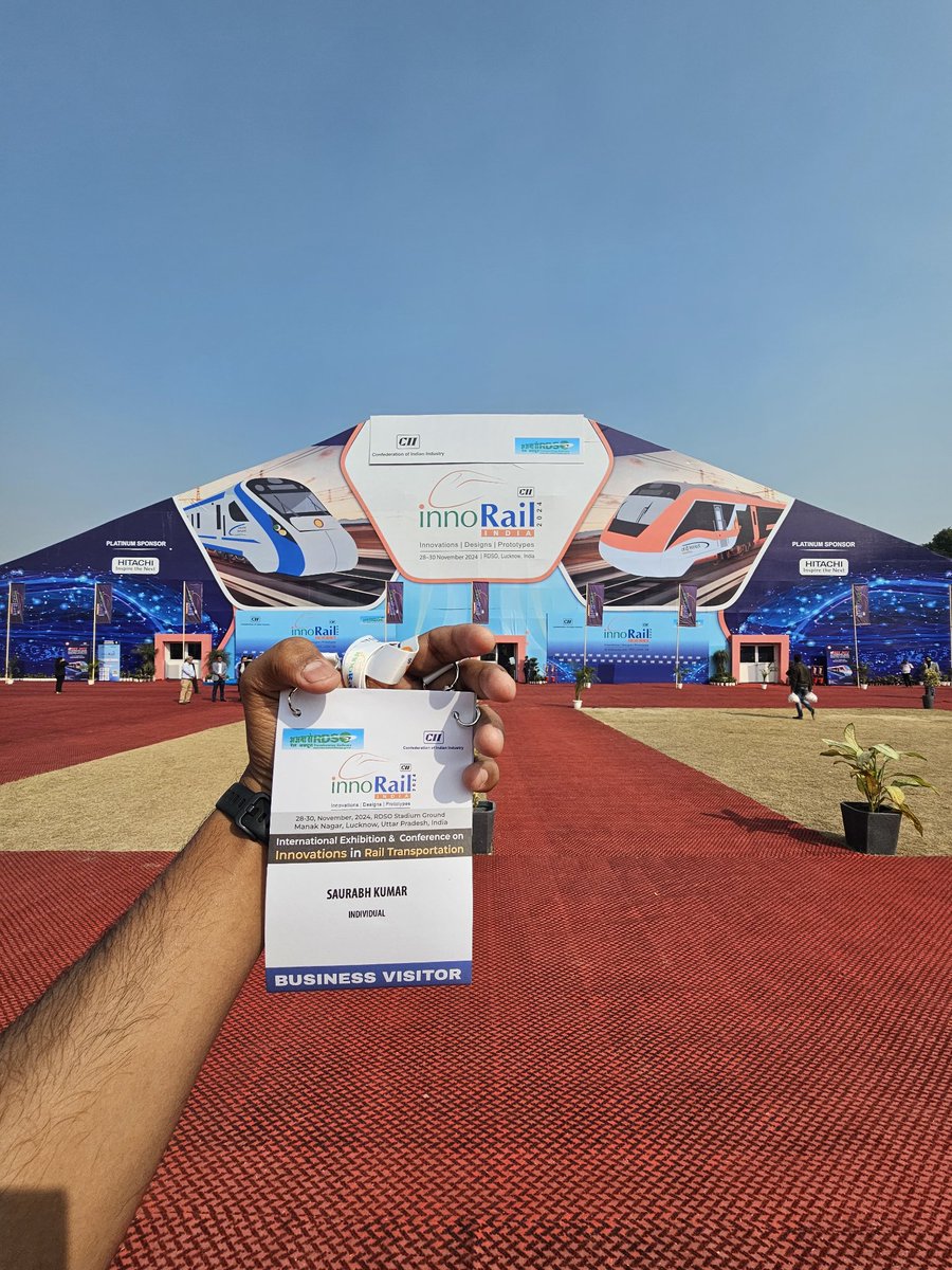 trainwalebhaiya's tweet photo. Hello From #innorail 2024 ๐
Here to explore the newest innovation in railways world.
๐ Lucknow, India
@RDSOLucknow @RailMinIndia @AshwiniVaishnaw https://t.co/mDM76JNFjj