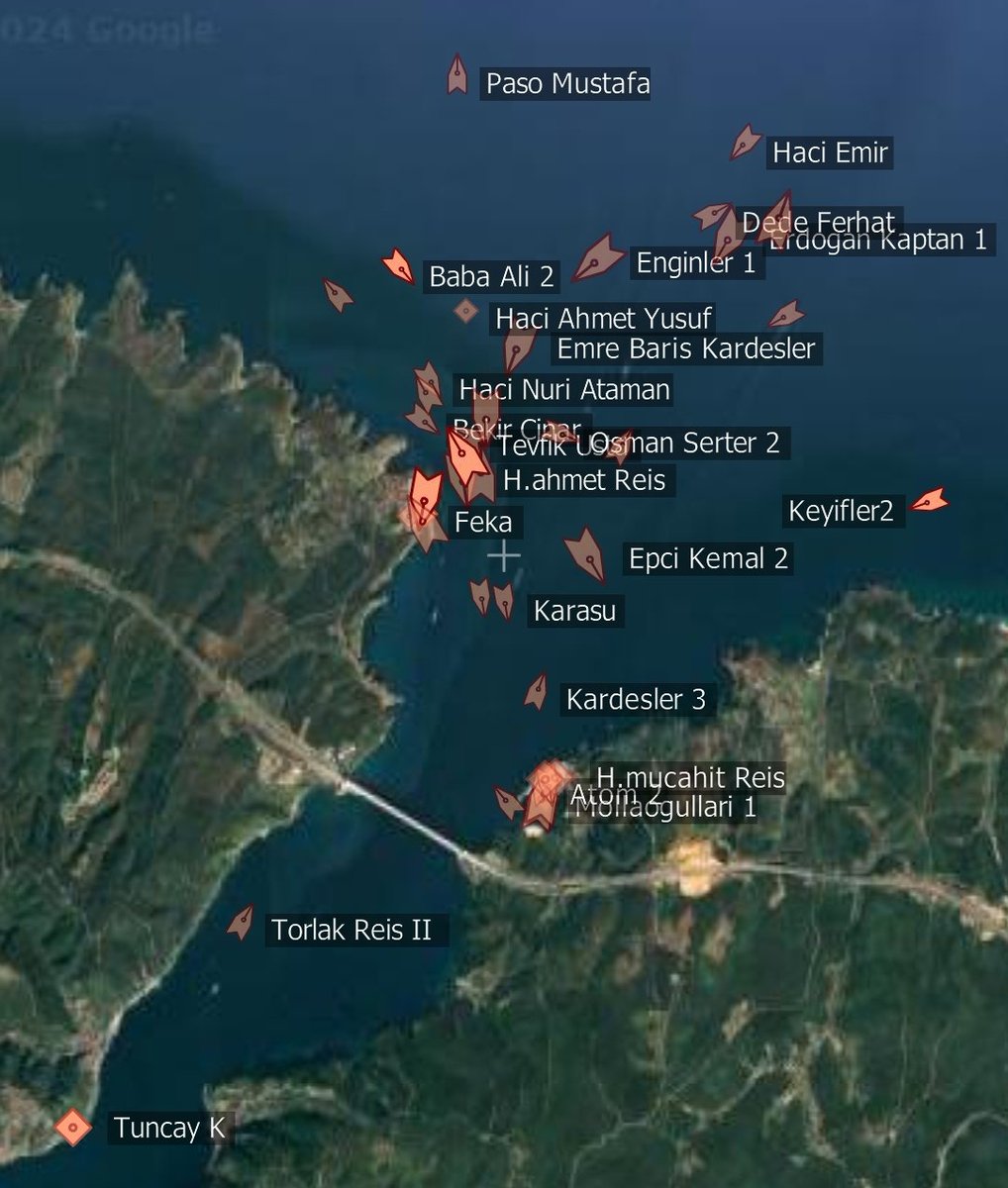 Fotoğrafta an itibariyle İstanbul Boğazının Karadeniz girişindeki endüstriyel balık avlama gemilerini görüyorsunuz. Sizce göç eden bir balık bu gemileri aşıp,  biyolojik koridordan geçebilir mi?
