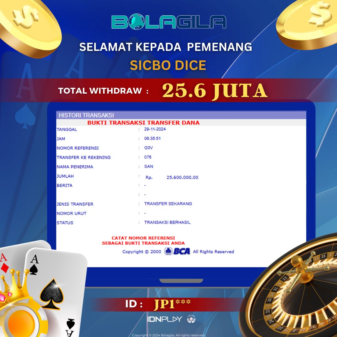 KBolagila1's tweet photo. BOLAGILA - INTERNASIONAL DEWA GRUP (IDN PLAY)
•
Selamat Kepada ID MEMBER : JP1*** Jackpot LIVE CASINO di SIBO DICE dan Melakukan Withdraw Sebesar 25.6 Juta dibayar LUNASS!!!

Link Alternatif BOLAGILA : 🌐 https://t.co/8EZr2wKght 📷 https://t.co/ZMz7CvH3rS https://t.co/c9QpKQOCcI