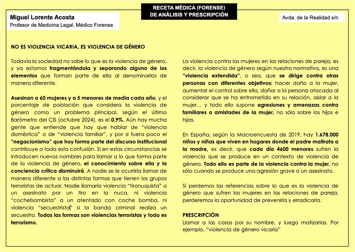La mayoría de informaciones destacan el homicidio del niño en Linares como "violencia vicaria" dejando en segundo lugar que es VG... Así difícilmente se llegará a crear conciencia crítica sobre la VG y todas sus formas.