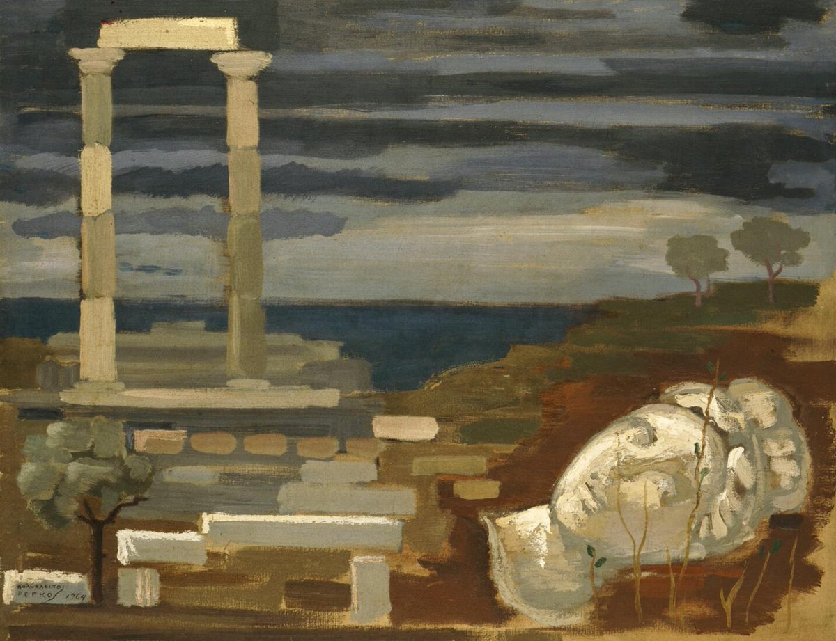 artdotgr's tweet image. Polykleitos Rengos | Πολύκλειτος Ρέγκος

Samothraki, Temple of Kaveirios | Σαμοθράκη, ο Ναός των Καβείρων
1964

Oil on canvas 78 x 100 cm | Λάδι σε μουσαμά 78 x 100 εκ.

art.gr/2024/11/30/sam…