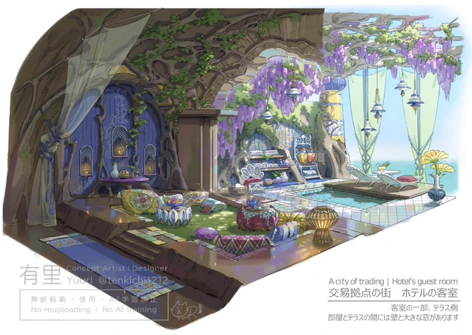 今描いてる街のホテルのデザインA city of trading | Hotel 