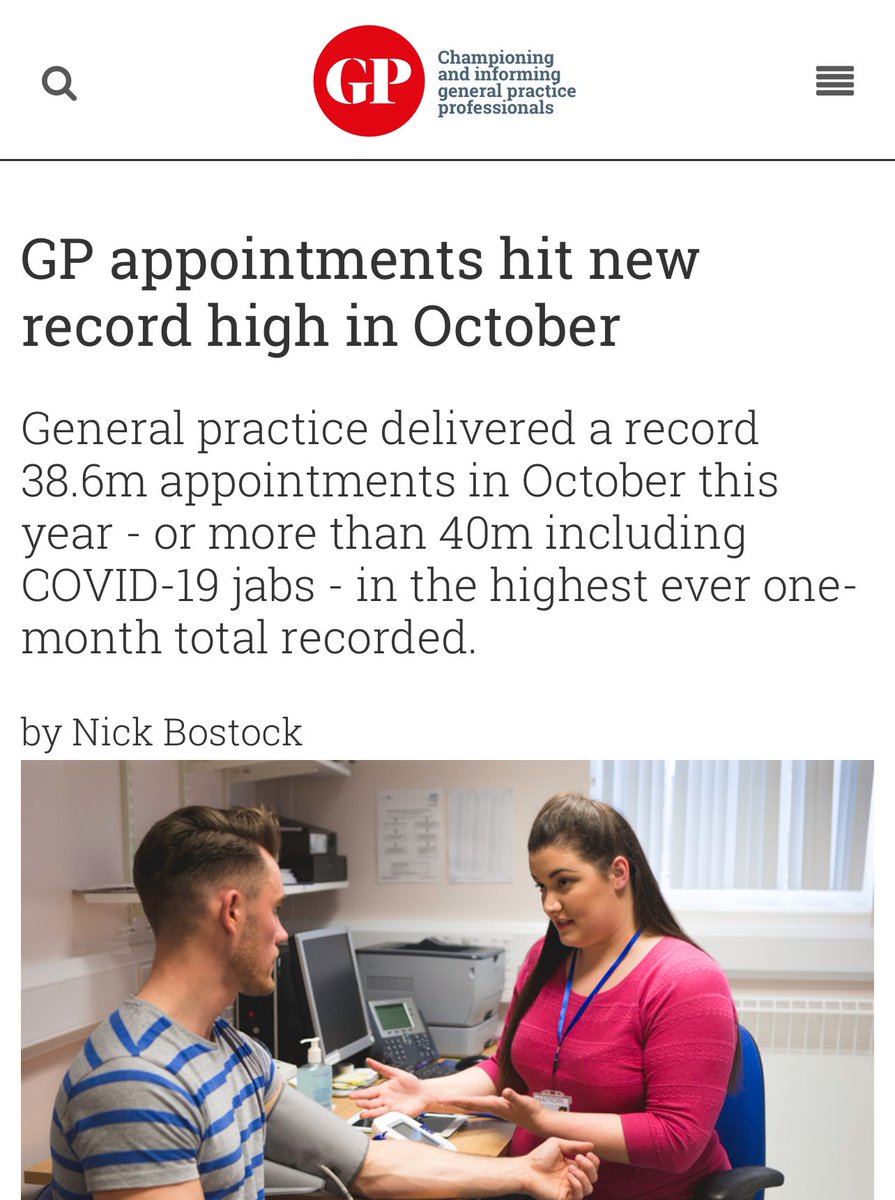 DrSteveTaylor's tweet photo. 38 MILLION APPOINTMENTS 

The number of appts in General Practice in October

This is 6million more than October 2022 (20%⬆️)

Just for comparison A&amp;E  was 2.356m attendances also a record high 200k more than 2022 (10%⬆️)

GPs are not to blame for A&amp;E attendances
@wesstreeting https://t.co/oby9sQvKkB