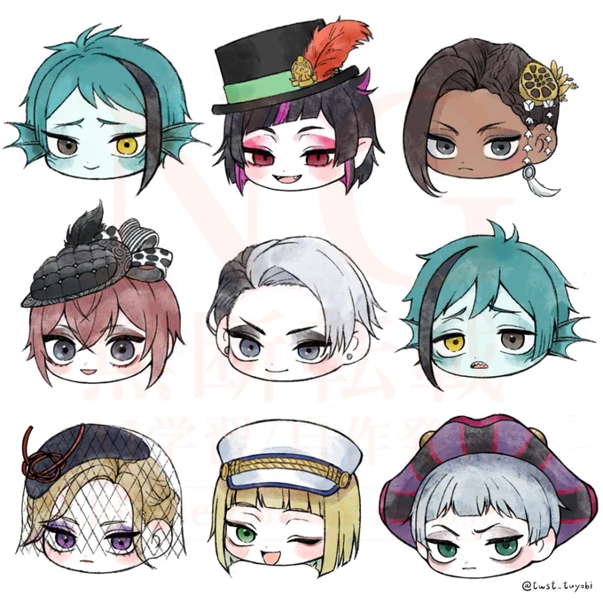 #ツイステファンアート #twstファンアート リクを追加で頂いて、またミニキャラぎゅっと詰めたイラスト描きました〜! 