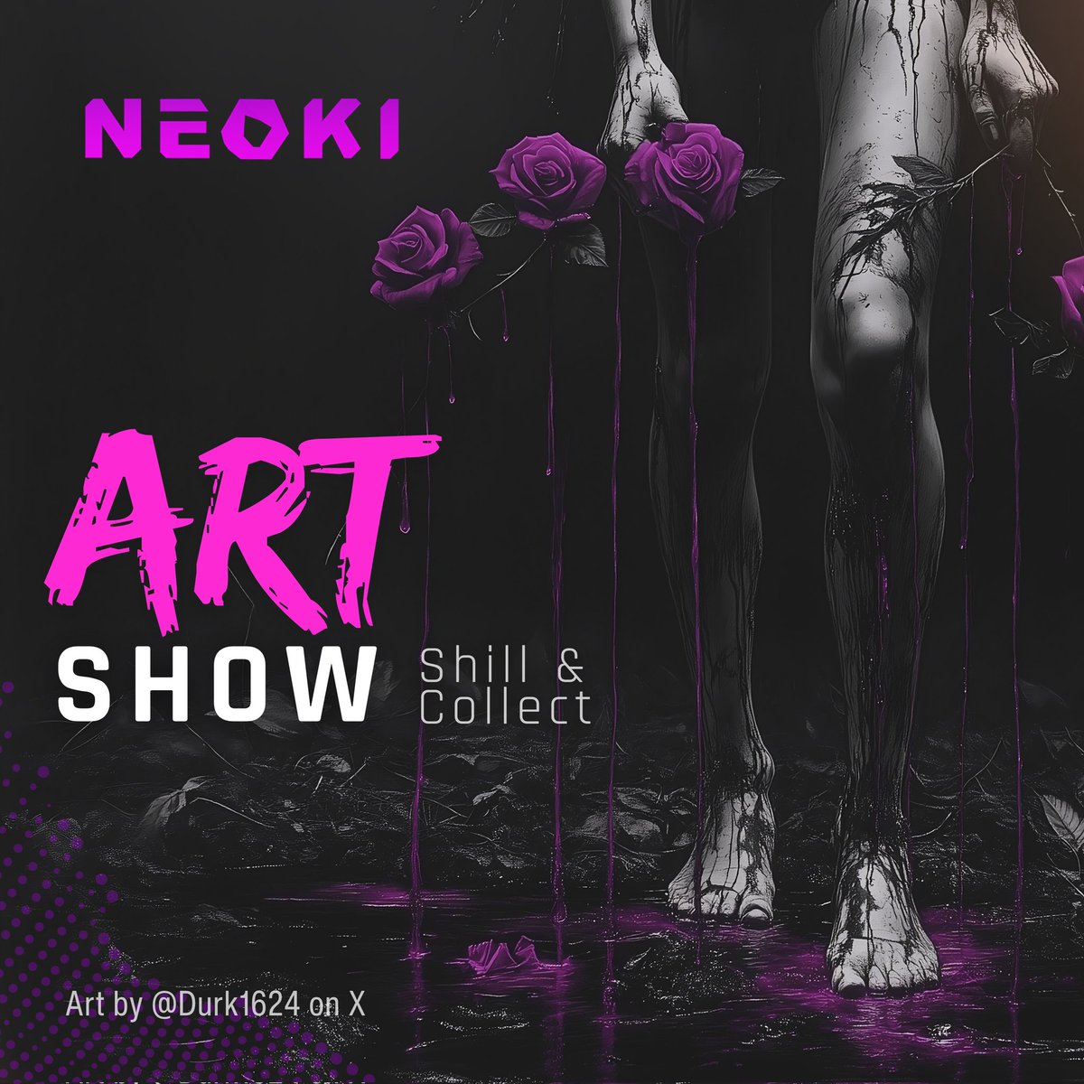 🚨🎨 Hello Hello my friends 🎨🚨  

We're diving into the DARK ART and giving the stage to YOUR masterpieces! 🖼

-Retweet  and tag friends 
-Put your art in comment
- Open mic for artists and collectors 🎤  

Bring your  high vibes and let’s chill! 

Banner based on <a href="/Durk1624/">Durk</a>
