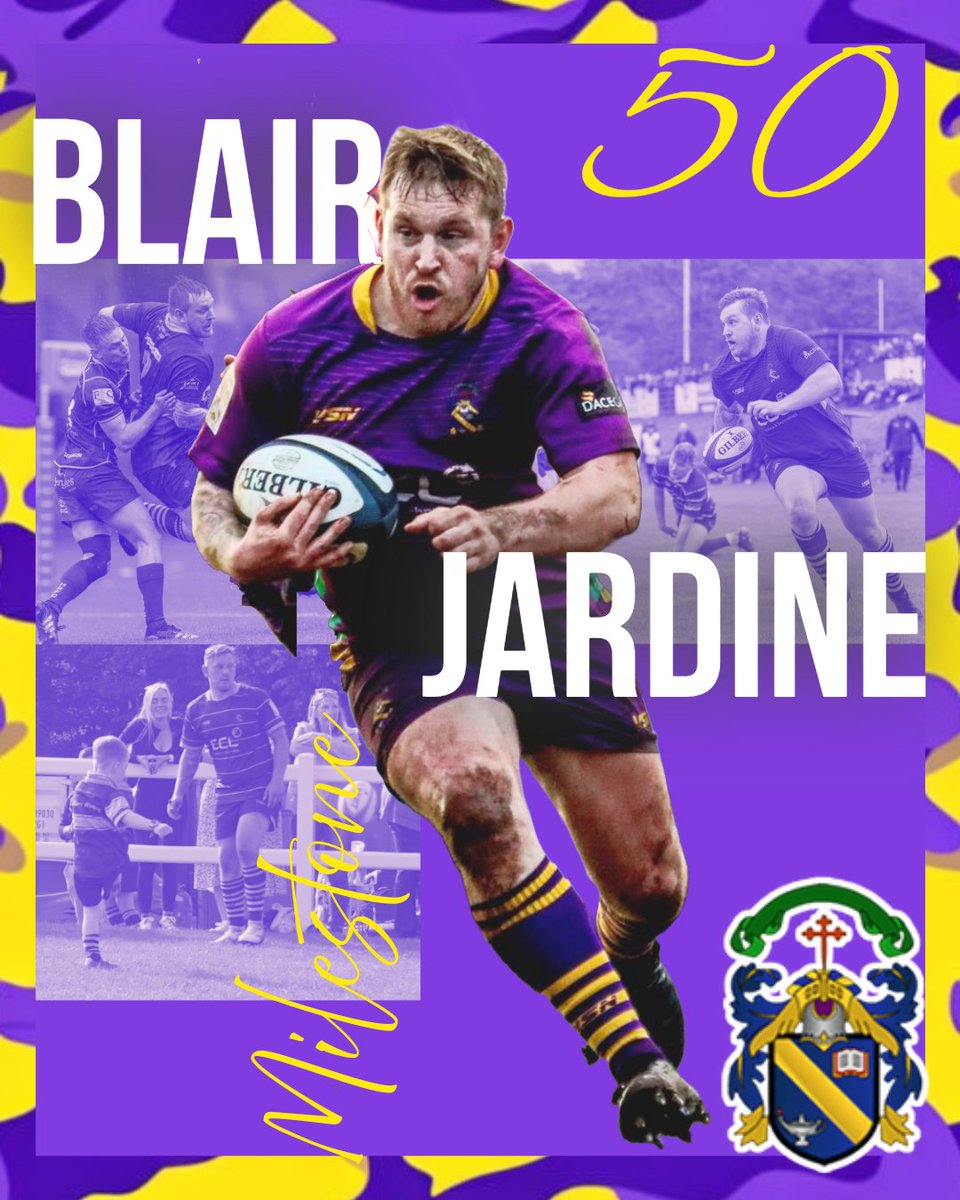 First of three milestones today,  this one is a little late with Blair hitting 51 appearances today coming back after injury.

Congratulations Blair and welcome back into today's line up.

 🟣💛🟣

#Rugby #scottishrugby #scottishpremiership #scottishrugbyunion #Troon #marrrugby