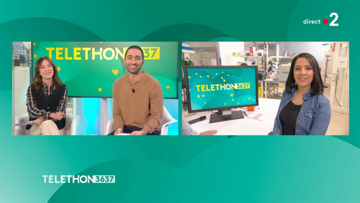 Eve Demumieux (@evedx) on Twitter photo 🟡 #Telethon2024
« Au cœur des labos »l’émission scientifique présentée par <a href="/VirnaSacchi/">Virna Sacchi</a> <a href="/Dr_moji/">Dr Jimmy Mohamed</a> avec <a href="/zohrabenmiloud/">Zohra Ben Miloud</a> en direct de <a href="/IStemFrance/">I-Stem</a> à Evry avec des chercheurs et des familles
Soyez au RV sur #France2
Bâtir les traitements !
<a href="/Telethon_France/">AFM-Téléthon</a>
<a href="/Francetele/">France Télévisions</a> 🟡 #Telethon2024
« Au cœur des labos »l’émission scientifique présentée par <a href="/VirnaSacchi/">Virna Sacchi</a> <a href="/Dr_moji/">Dr Jimmy Mohamed</a> avec <a href="/zohrabenmiloud/">Zohra Ben Miloud</a> en direct de <a href="/IStemFrance/">I-Stem</a> à Evry avec des chercheurs et des familles
Soyez au RV sur #France2
Bâtir les traitements !
<a href="/Telethon_France/">AFM-Téléthon</a>
<a href="/Francetele/">France Télévisions</a>