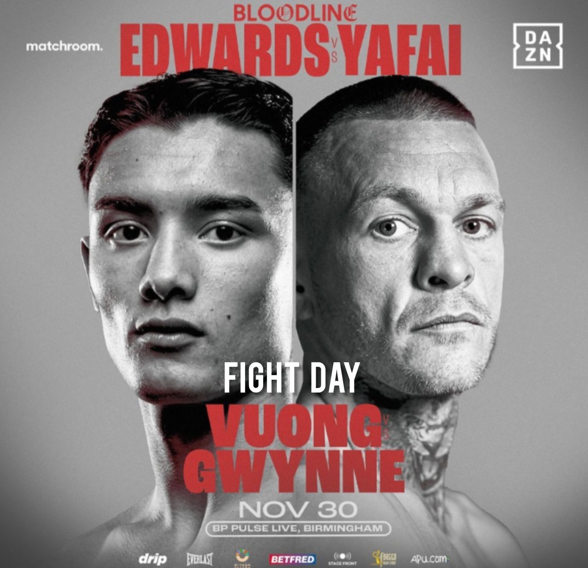 FIGHT DAY IN BIRMINGHAM!
<a href="/gavin1gwynne/">gavin gwynne</a>  🆚  Vuong 
Live <a href="/DAZNBoxing/">DAZN Boxing</a> 
<a href="/MatchroomBoxing/">Matchroom Boxing</a>