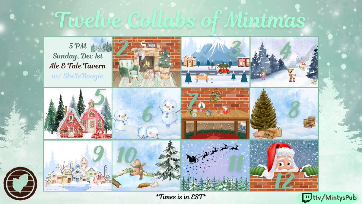 MintysPub's tweet photo. Kicking off Mintmas with @SheIsBOOGIE
Come watch us fight zombies and run our tavern in Ale & Tale Tavern tomorrow! <3 https://t.co/WtewroMcFA